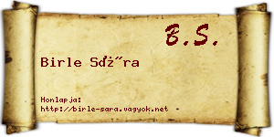 Birle Sára névjegykártya