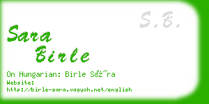sara birle business card